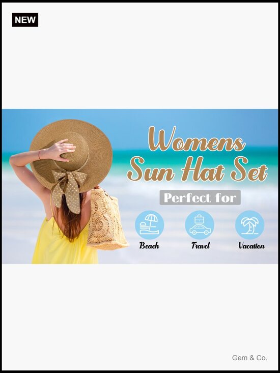 Wide Brim Floppy Straw Sun Hat with Sunglasses and Bows main image 7